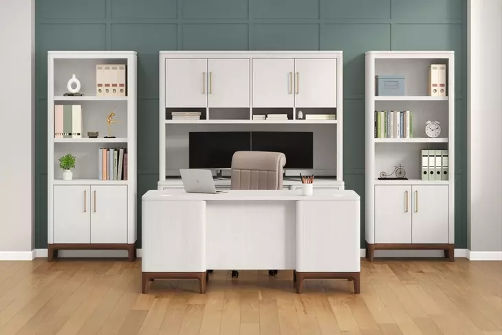 Pomona Soft White Home Office Set