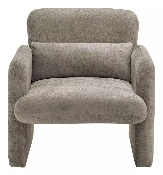 8027 Light Gray Upholstered Accent Chair with Pillow