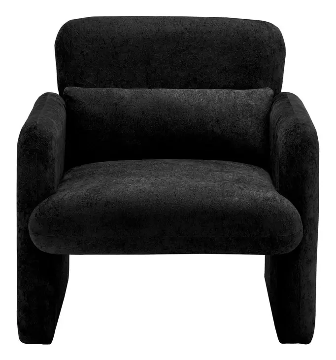 8028 Black Upholstered Accent Chair with Pillow