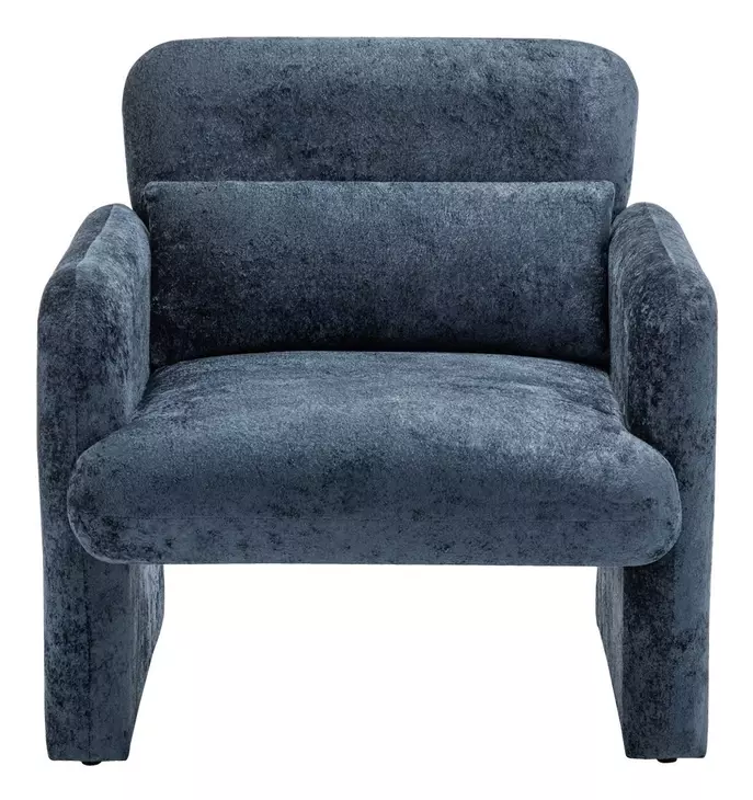 8030 Blue Upholstered Accent Chair with Pillow