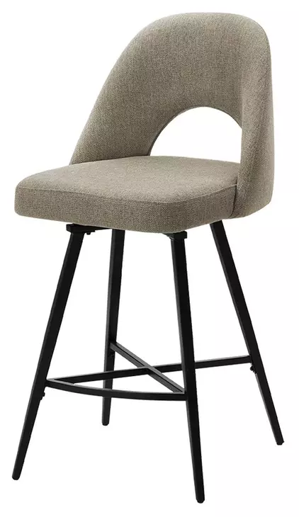 1254 Brown Upholstered Swivel Bar Stool Set of 2