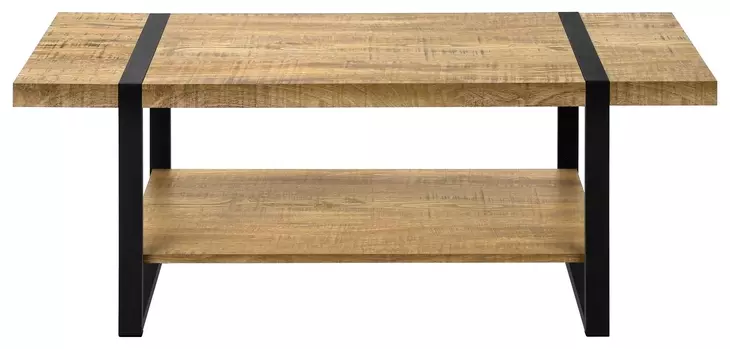 2884 Black and Brown Rectangular Coffee Table