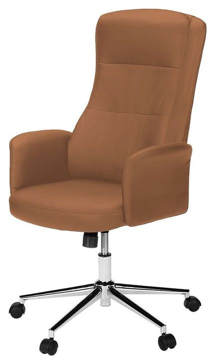 7378 Brown Upholstered Swivel Executive Office Chair