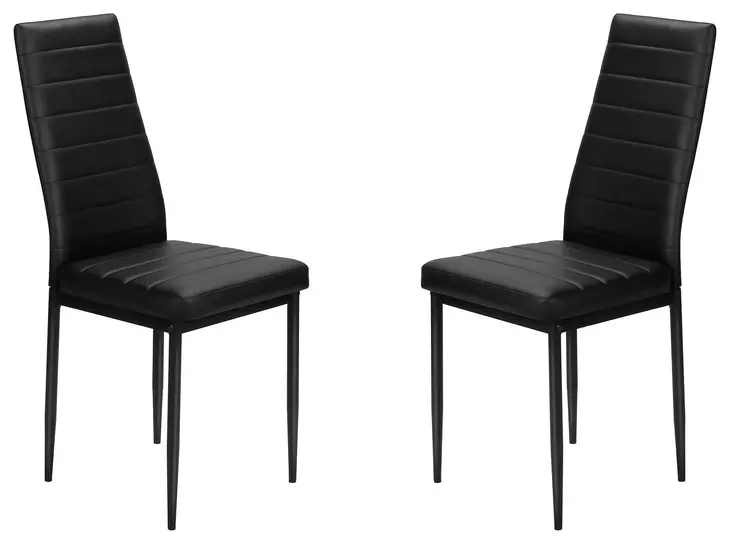 1270 Black Upholstered Dining Chair Set of 2