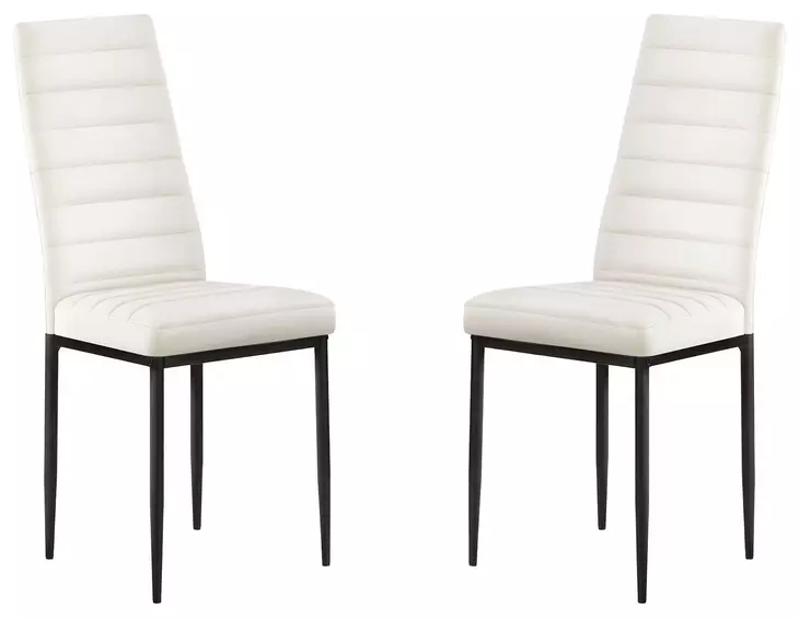 1271 White Upholstered Dining Chair Set of 2