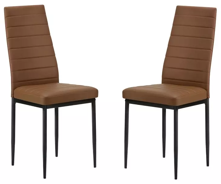 1275 Cognac Upholstered Dining Chair Set of 2