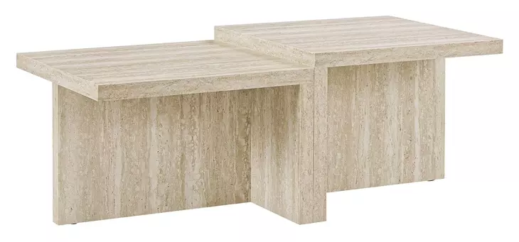 2891 Travertine Stone Rectangular Occasional Table Set