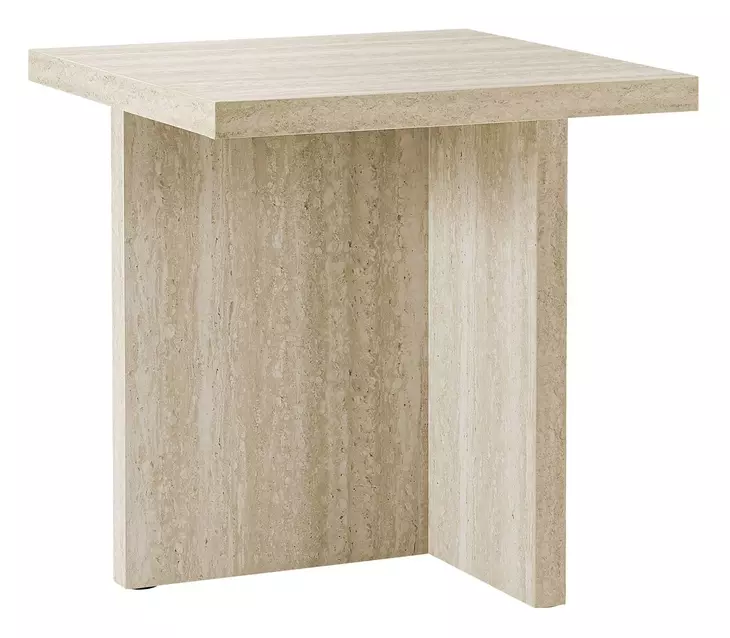 2892 Travertine Stone Square Accent Table