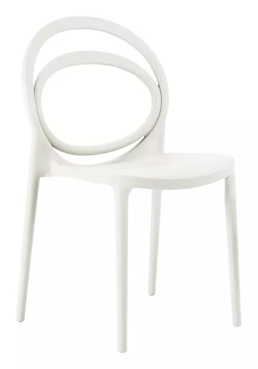 4005 White Outdoor Stacking Dining Chair Set of 4