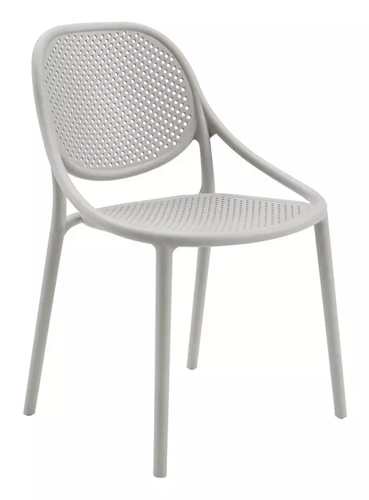 4016 Light Gray Outdoor Stacking Dining Chair Set of 4