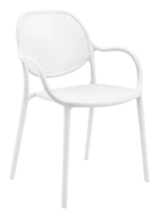 4020 White Outdoor Stacking Dining Chair Set of 4