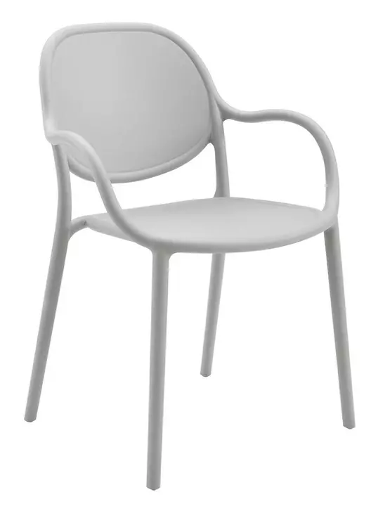 4021 Light Gray Outdoor Stacking Dining Chair Set of 4