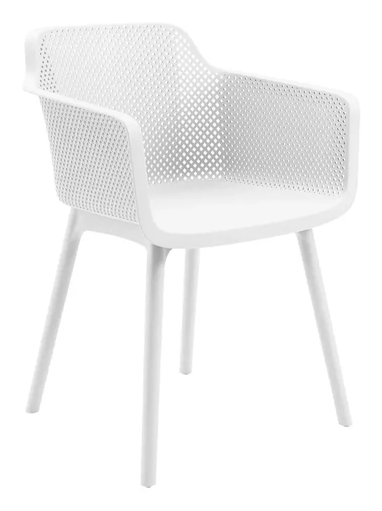 4025 White Outdoor Stacking Dining Chair Set of 4