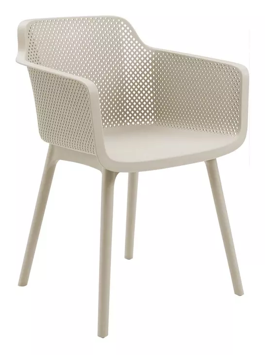 4027 Natural Taupe Outdoor Stacking Dining Chair Set of 4