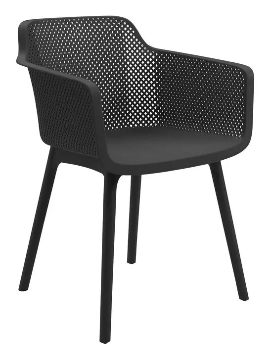 4029 Black Outdoor Stacking Dining Chair Set of 4