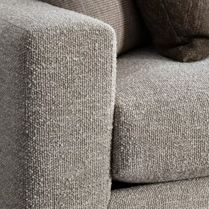 Drew Beige 110" Sofa with Pillow