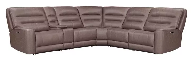 Lawson Sydney Brunette Modular Zero Gravity Power Reclining Sectional with Adjustable Headrest and USB Charging