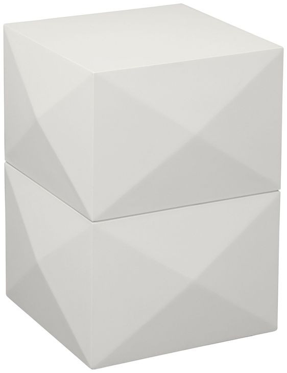 Malibu White 14" Square Side Table
