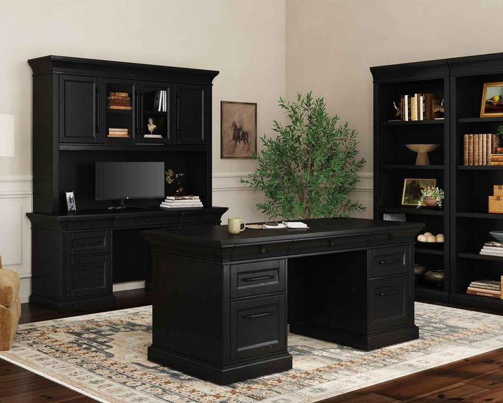 Willow Lane Ebony Black Open Bookcase
