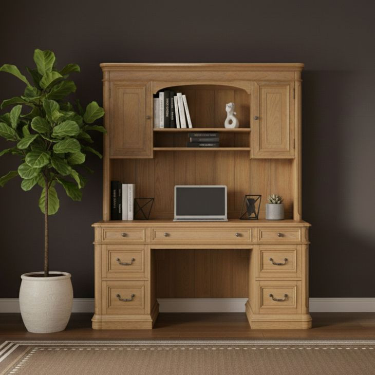 Winchester Natural Oak Executive Home Office Set