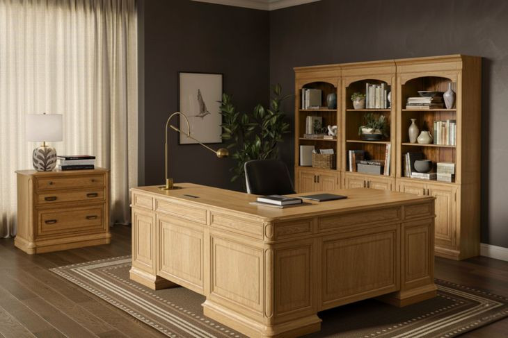 Winchester Natural Oak L-Shaped Desk
