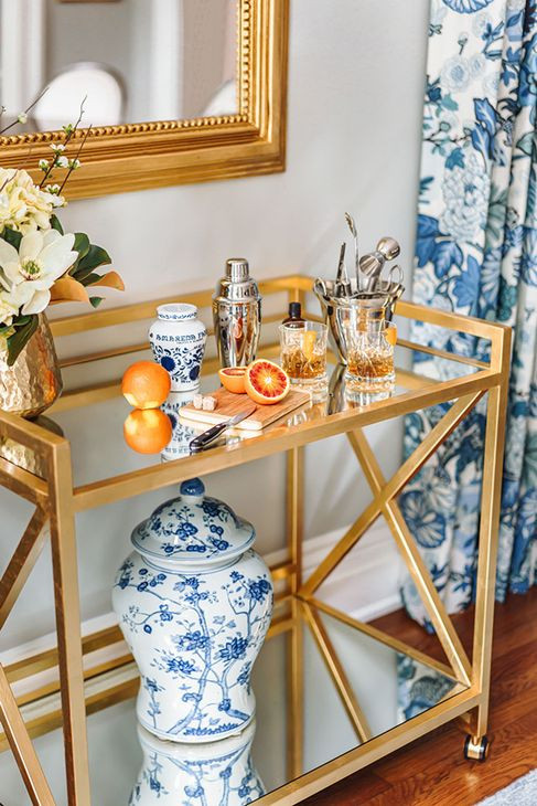 Gerard Gold Leaf Bar Cart