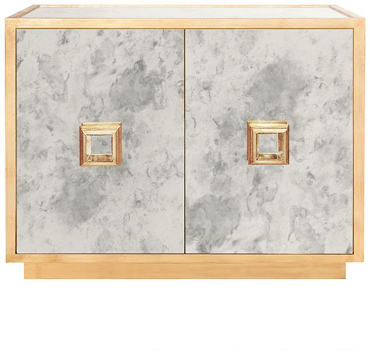 Winslow Gold Leaf and Silver 2 Door Cabinet