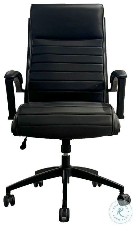 Dunwell Smooth Black Leather Desk Chair