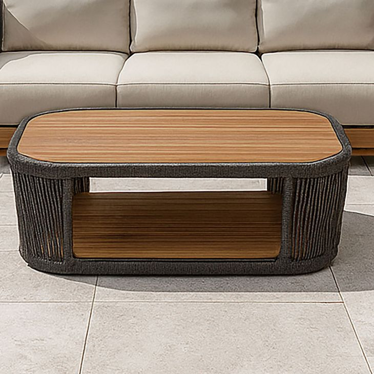 Veranda Brown and Gray Outdoor Rectangular Coffee Table