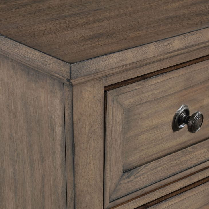 Mariana Mocha 2 Drawer Nightstand with USB Charging