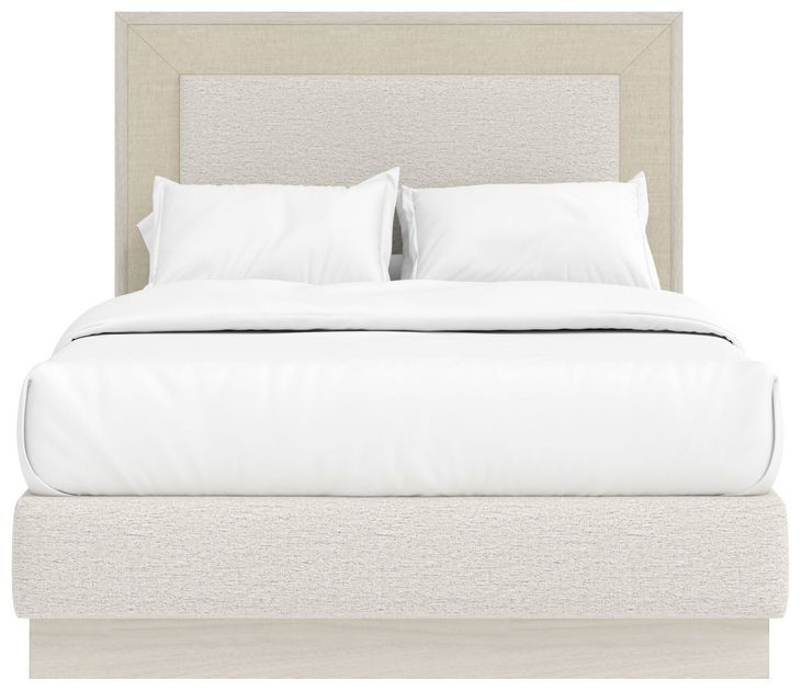 Cotiere Cream Linen Upholstered Queen Panel Bed