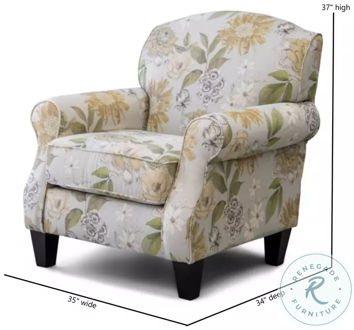 Celadon Flora Powder Rolled Arms Accent Chair