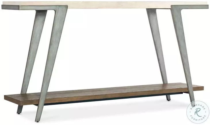 Mercantile Cream Natural And Gray Boomerang Console Table