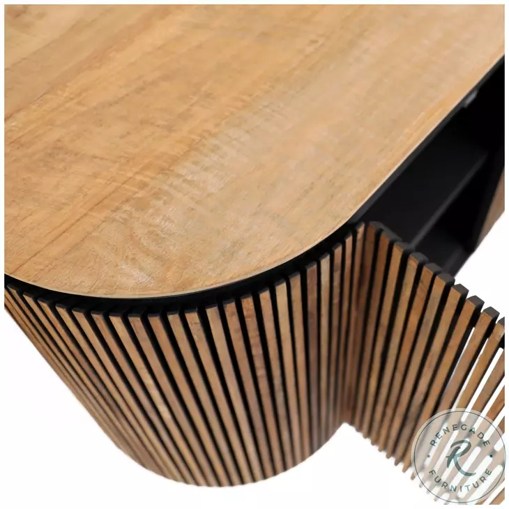 Dabne Natural Wood Wash And Black Sideboard