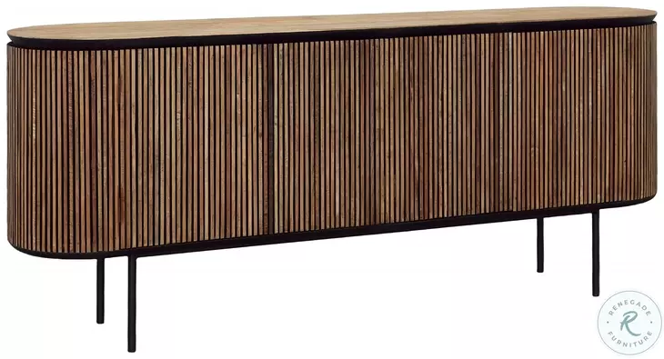 Dabne Natural Wood Wash And Black Sideboard