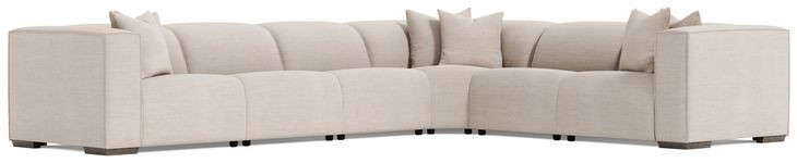Bliss Cream 6 Piece Modular Power Reclining Sectional with Pillows