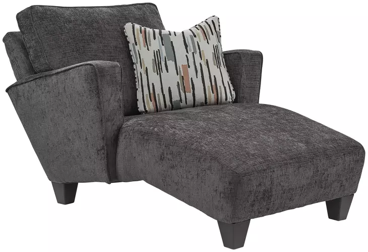 Wowza Dusk Gray 63" Chaise with Pillow