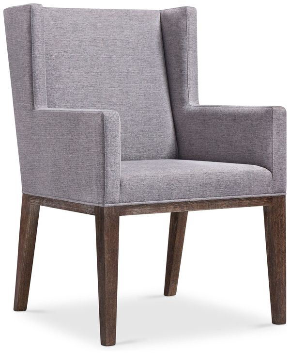 Linea Grey And Cerused Charcoal Upholstered Arm Chair Set of 2