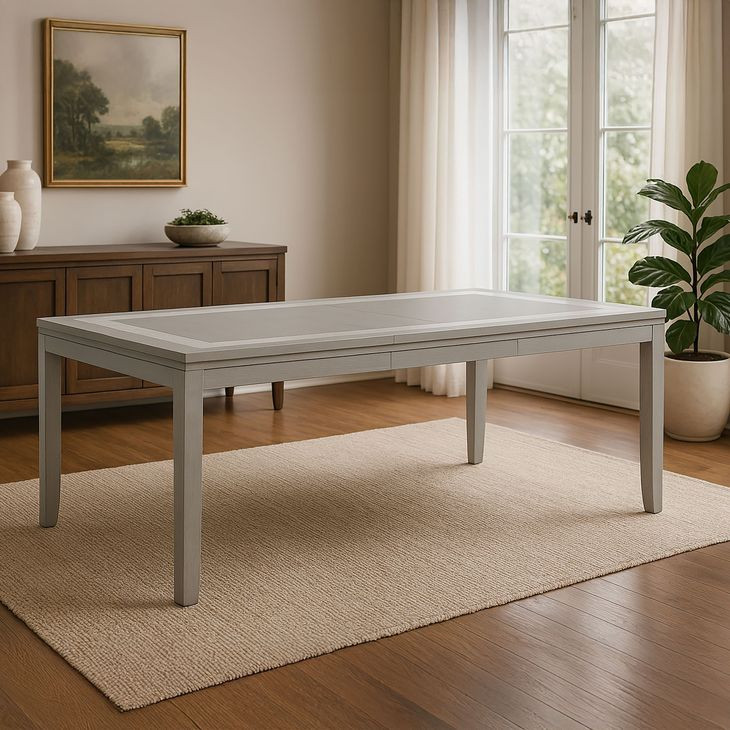 Fiona Mist Gray 78" Extendable Rectangular Dining Table
