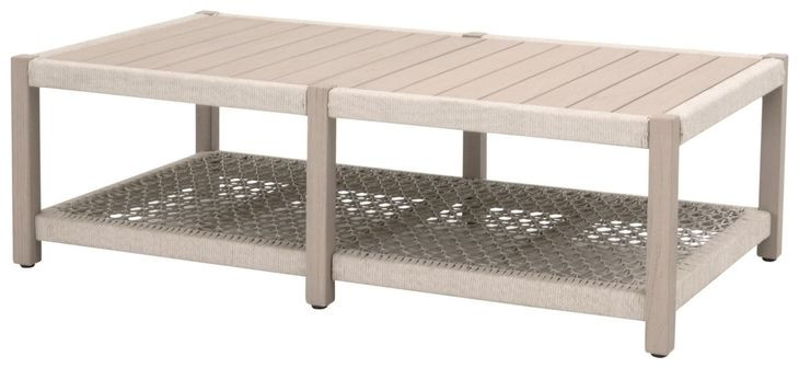 Wrap Beige Rectangular Outdoor Cocktail Table