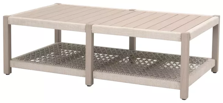 Wrap Beige Rectangular Outdoor Cocktail Table