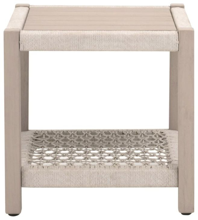 Wrap Beige Square Outdoor End Table