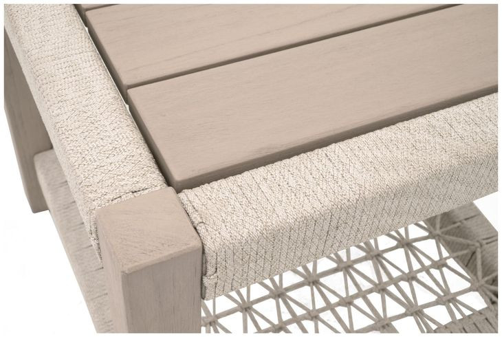 Wrap Beige Square Outdoor End Table