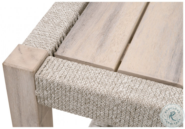 Wrap Taupe White Flat Rope And Gray Teak Outdoor End Table From ...