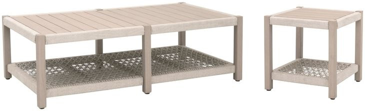 Wrap Beige Outdoor Occasional Table Set