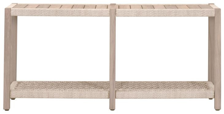 Wrap Oat and Washed Ever Teak Outdoor Rectangular Console Table