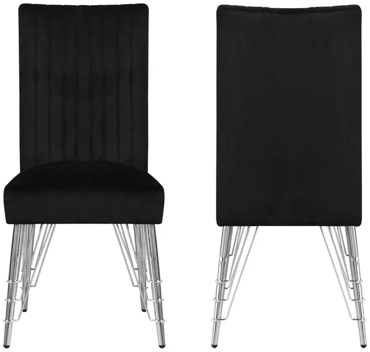 Ava Black Upholstered Dining Chair Set of 2