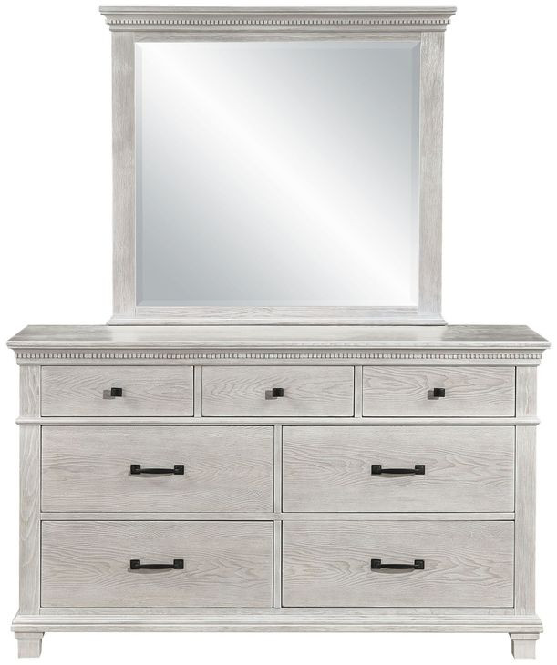 Silver Sands Gray 7 Drawer Dresser and Mirror
