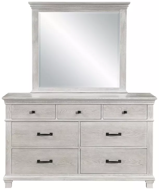 silver mirrored dresser Elegant with 6-Drawers Antique FOA7890D New Classic Furniture Silver Sands