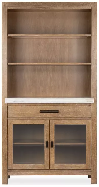 Plum Creek Sierra Brown 2 Glass Door Display Cabinet with LED
